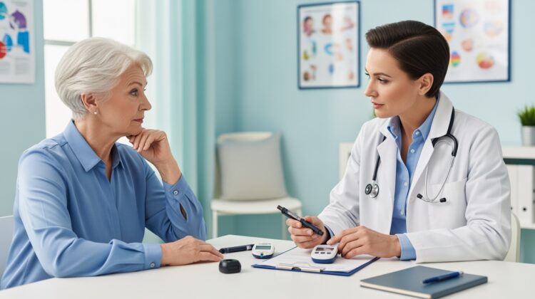 Patient discussing Type 1 diabetes management and Medicare coverage options with a healthcare provider.